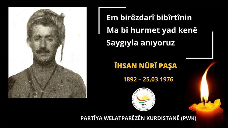 PWK: Em Îhsan Nûrî Paşa Birêzdarî Bibîrtînin