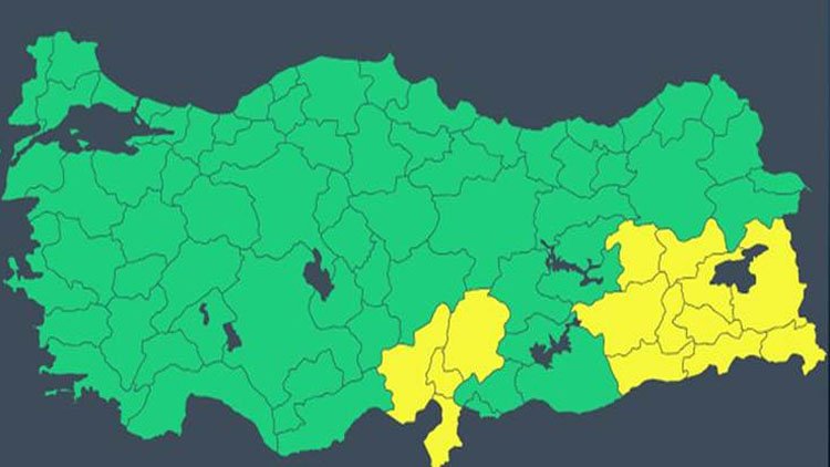 Meteorolojiden 13 il için sarı kodlu uyarı