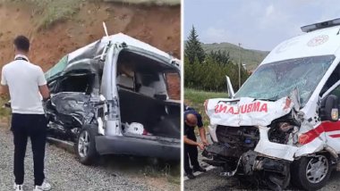 Elazığ’da feci kaza! Ambulans ile hafif ticari araç çarpıştı: 6 yaralı