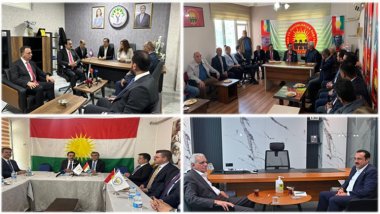 Erbil Valisinin DEM Parti ziyaretinde, tercüman ve oturma düzeni detayı