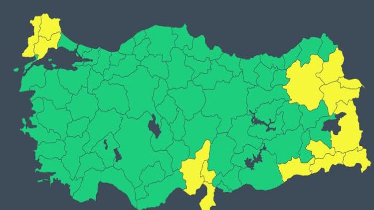 15 ile 'sarı' uyarı: Sağanak geliyor