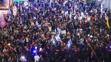 Tel Aviv'de binlerce kişi ateşkes için sokaklara döküldü