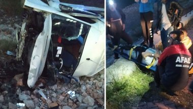 Bitlis'te minibüs şarampole yuvarlandı: 1 ölü, 11 yaralı