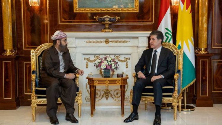 Neçirvan Barzani, Ezidi Miri Hazım Tahsin Beg'i kabul etti