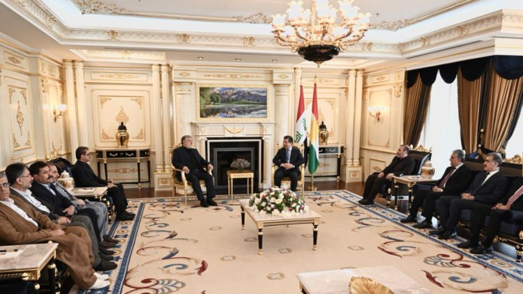 Mesrur Barzani, Urmiye Valisi ve beraberindeki  heyeti kabul etti