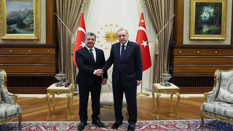 Başbakan Mesrur Barzani, Türkiye Cumhurbaşkanı Erdoğan ile bir araya geldi