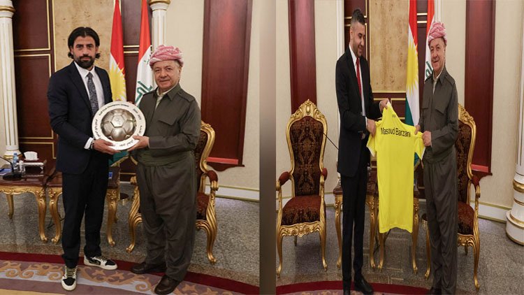 Başkan Barzani Körfez Kupası'nı kazanana Duhok takımını kabul etti Başkan Barzani Körfez Kupası'nı kazanana Duhok takımını kabul etti