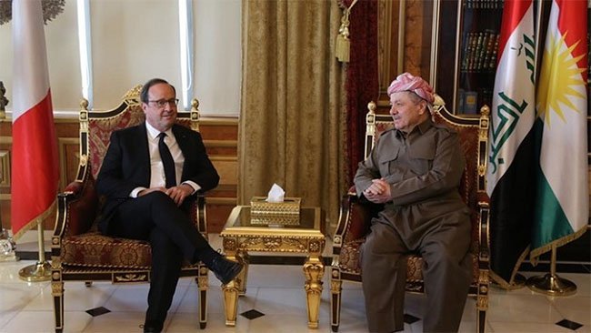 Hollande: Fransa herdem piştevanê gelê Kurdistanê dimîne