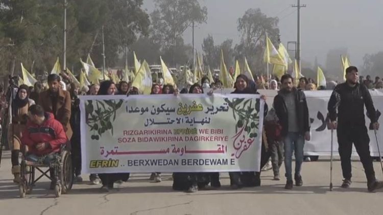Li Rojavayê Kurdistanê dagirkirina Efrînê hat protestokirin