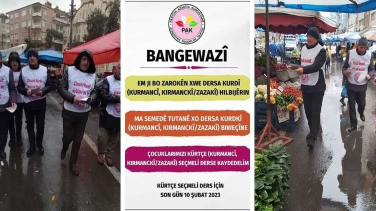 PAKê li Amedê ji bo dersa bijarte a kurdî broşur belav kir 