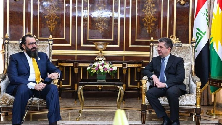 Serokwezîr Mesrûr Barzanî pêşwazî li Şêx Nehro Şêx Mihemed Kesnezanî kir