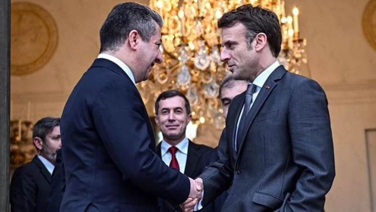 Mesrûr Barzanî û Emmanuel Macron li Parîsê civiyan