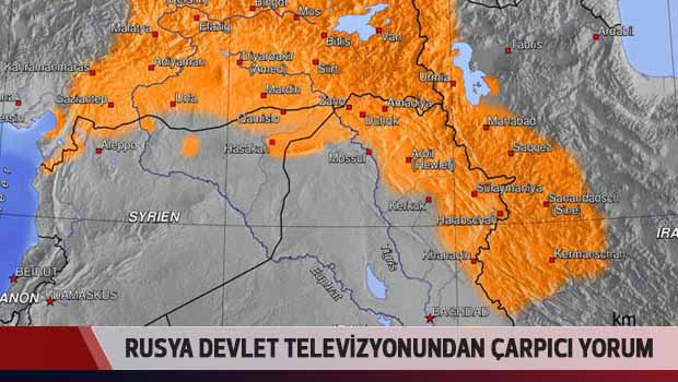 Rus devlet televizyonu: Kürdistan haritası oluşmaya başladı