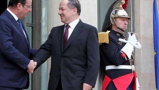 Barzani Paris’te Fransız Cumhurbaşkanı ile görüştü