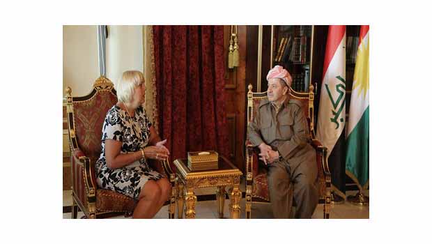 Barzani, Alman Federal Meclis Başkan Yardımcısı Roth'u kabul etti.