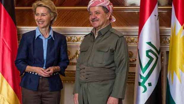  Barzani, Almanya Savunma Bakanı Ursula Von Der Leyen'i Kabul Etti