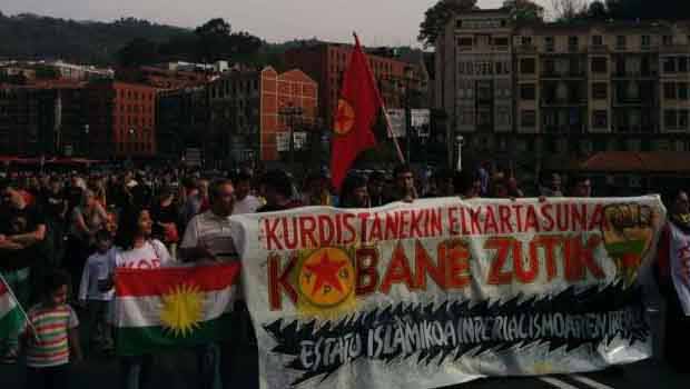  5 kıta 92 kentte Kobanê'ye destek eylemleri 