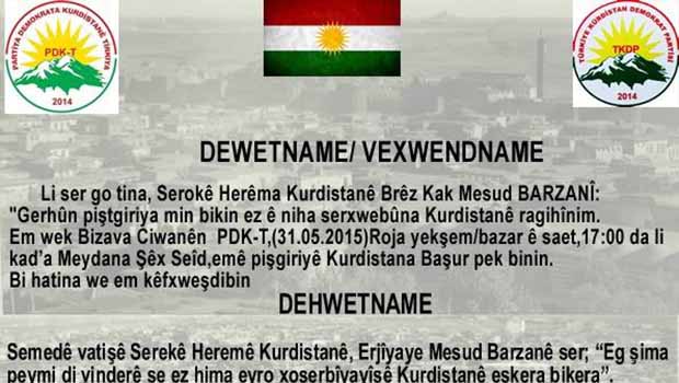 T-KDP Gençliğinden Amed'te Kürdistan Bayraklı Basın Açıklaması