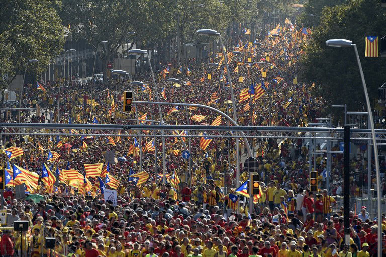 Katalonya bağımsızlık için Yürüdü