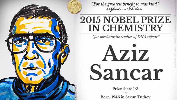 2015 Nobel Kimya Ödülü'nü Mardinli Prof. Aziz Sancar aldı