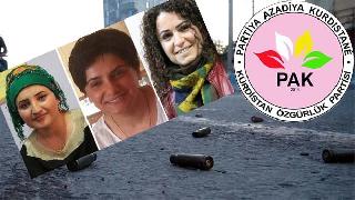 PAK: Üç Kürt Kadın Siyasetçinin Katledilmesini Şiddetle Kınıyoruz