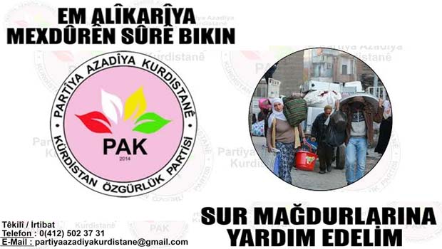 PAK Diyarbakır Sur Mağduru 500 Aileye Yardım Ulaştırdı