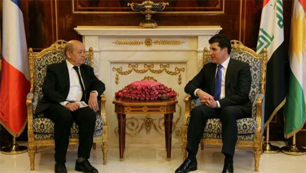Başbakan Barzani Fransa Savunma Bakanını kabul etti