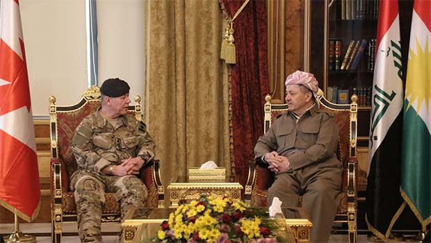 Başkan Barzani, Kanada Genelkurmay Başkanı ile görüştü