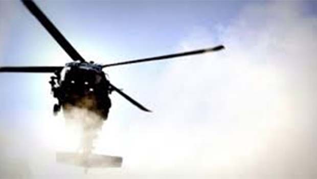 Kamışlo'da helikopter düştü
