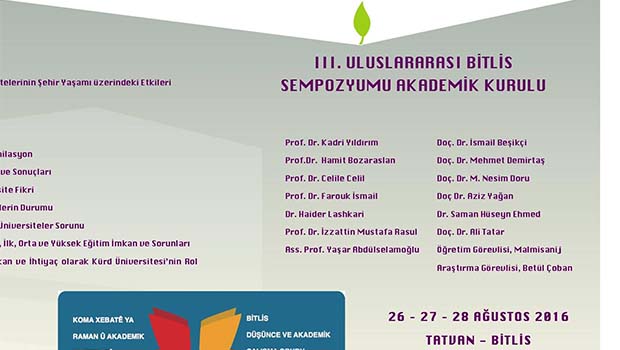 III. Uluslararası Bitlis Sempozyumu Açıklama ve Konu Başlıkları