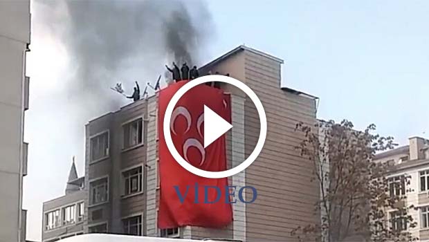 Kayseri'de HDP binasına 'dişe diş, kana kan' sloganları eşliğinde saldırı