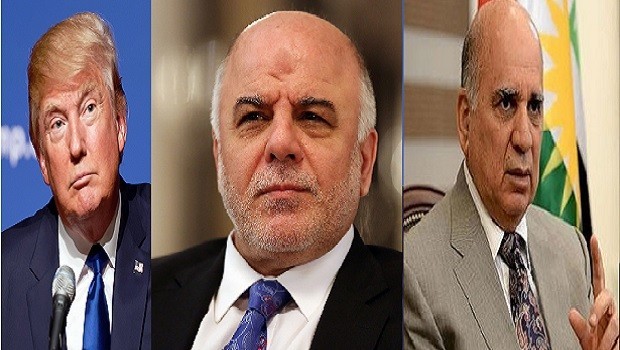 Trump'in davet ettiği Haydar Abadi ve Fuad Hüseyin Washington’a gittiler