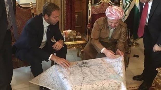 Başkan Barzani, İngiliz diplomatlarla harita başında!