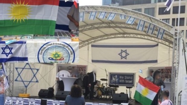 İsrail Günü'nde Kürdistan bayrakları