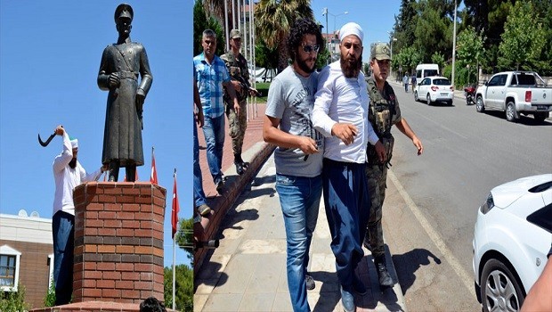 Siverek’te Atatürk heykeline tahra ile saldırı