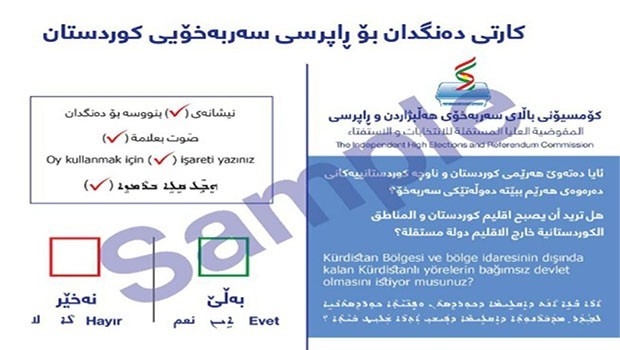 Kürdistan Referandumda kullanılacak oy pusulaları basınla paylaşıldı