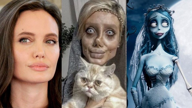 Angelina Jolie'ye benzemek için servet harcadı... Ölü gelin oldu!ı