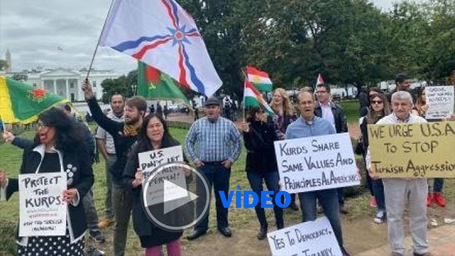 Kürtler Beyaz Saray önünde protesto düzenledi