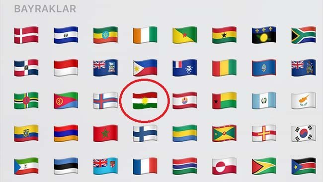kürdistan bayrağı emoji ile ilgili görsel sonucu