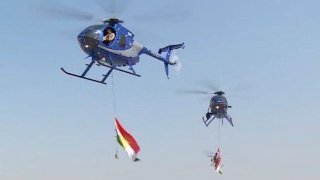 Erbil'de helikopterler saldırıya karşı havalandı: 'Kürdistan Bayrağımız bizim korumamız altında!'