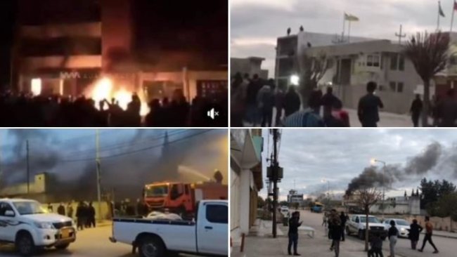 Süleymaniye'de göstericilerden parti binalarına saldırı girişimi!