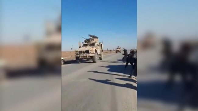 Rojava'da ABD konvoyuna taşlı protesto