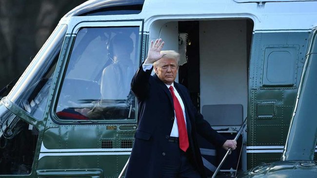 Trump, Beyaz Saray'a veda etti