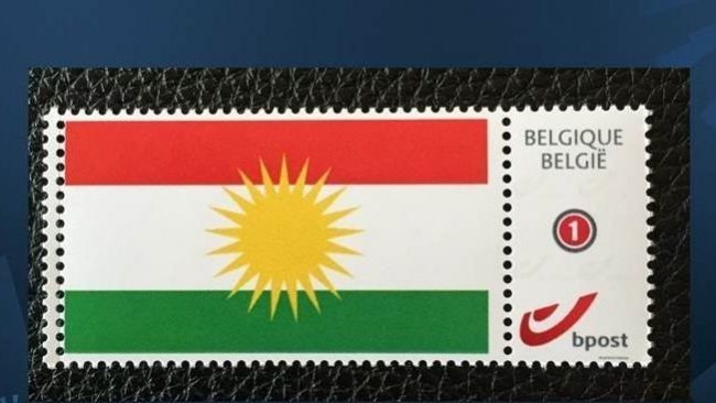 Belçika’da 'Kürdistan Bayrağı' posta pulu kullanılıyor