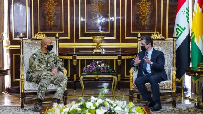 Mesrur Barzani artan terör saldırıları gündemiyle Koalisyon Güçleri Komutanı ile bir arada