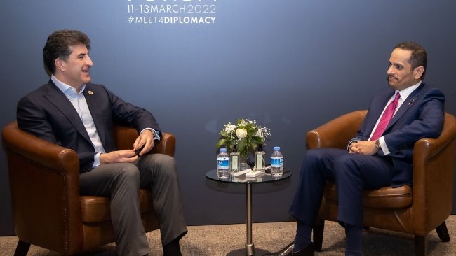 Başkan Neçirvan Barzani, Katar Dışişleri Bakanı ile görüştü