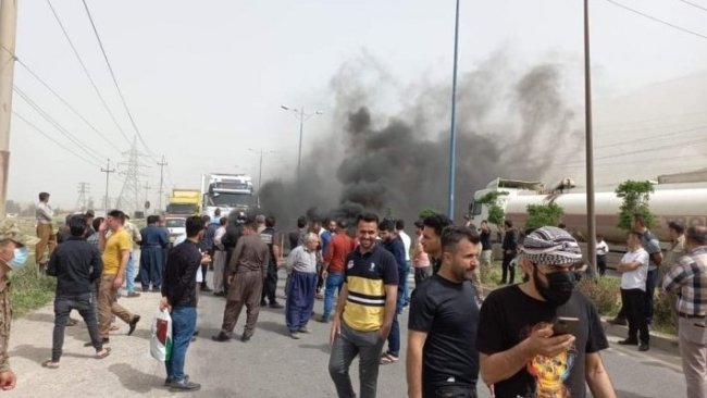 Süleymaniye'de çevre koruma çalışanları YNK'ya karşı  yeniden protesto gösterileri başlattı