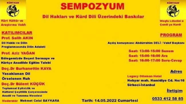Kürt-Kav  İstanbul’da sempozyum düzenliyor