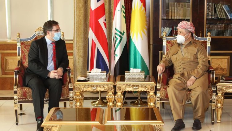 Başkan Mesut Barzani İngitere'nin Irak Büyükelçisi'ni kabul etti