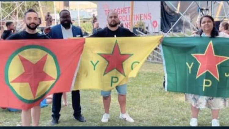İsveç'ten, Sol Parti milletvekillerinin PKK bayrağı ile poz vermesine kınama